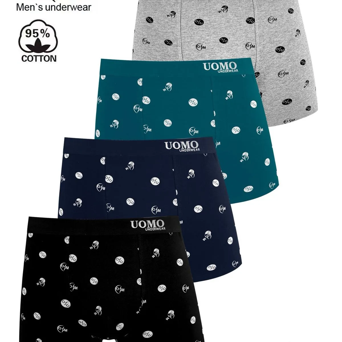 Bokserki męskie UOMO 4 szt. bawełna 95% L-XXL AF2246
