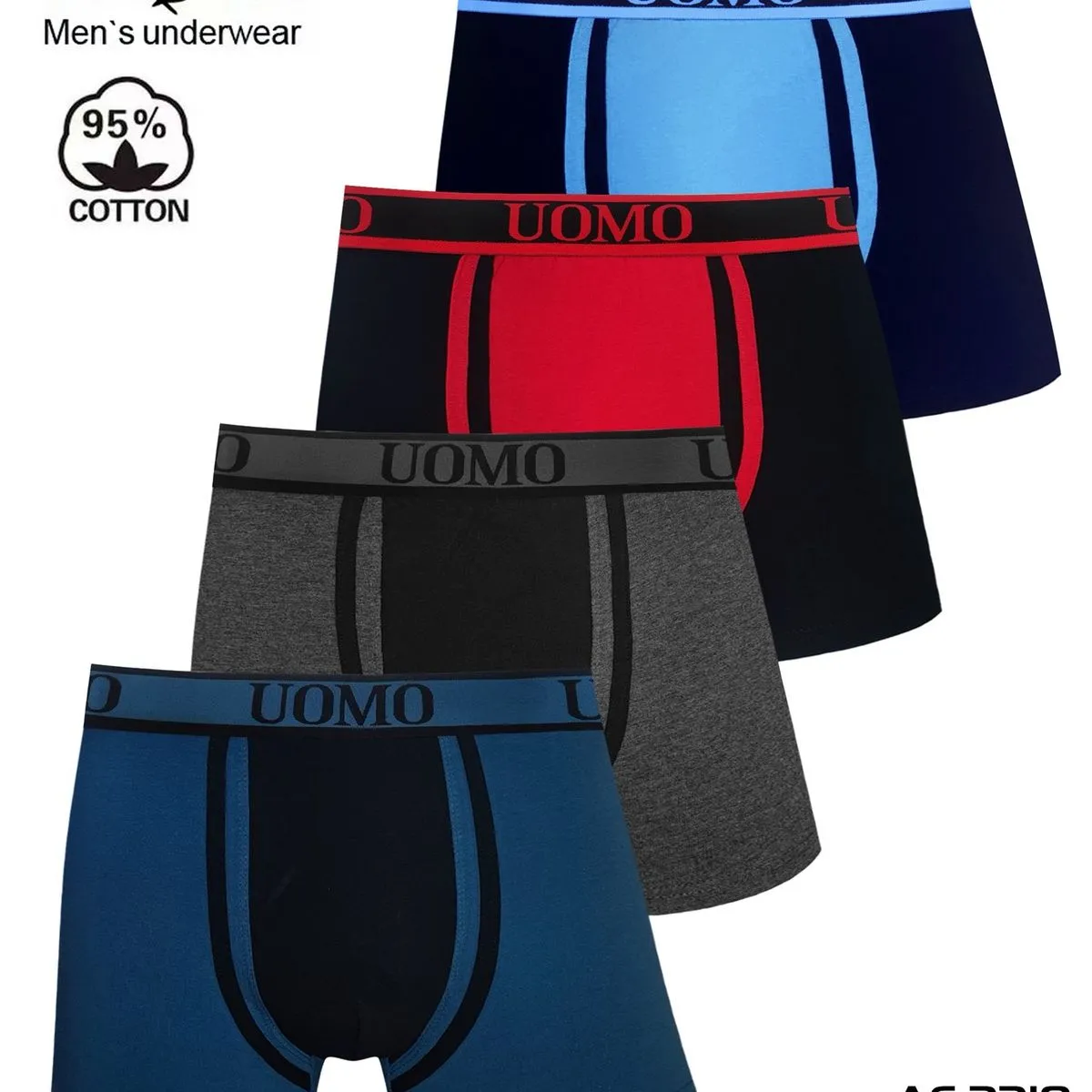 Bokserki męskie UOMO 95% bawełna L-XL-XXL-3XL AF218