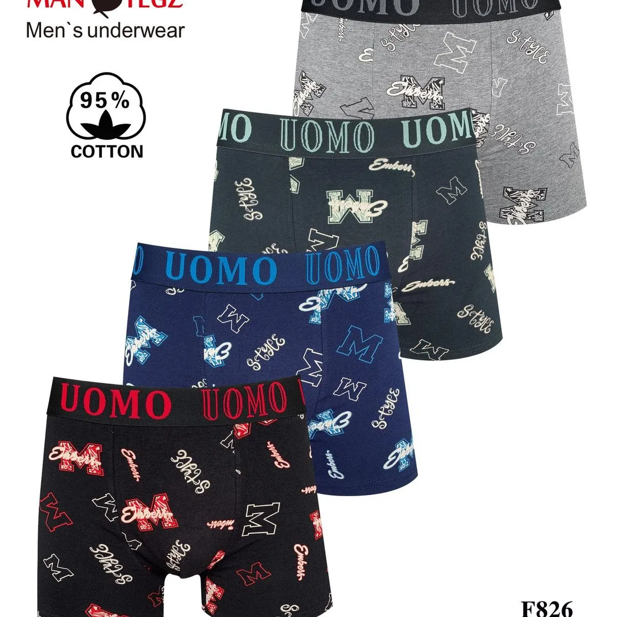 Bokserki męskie UOMOMO F826 M-L-XL-XXL 4 szt.