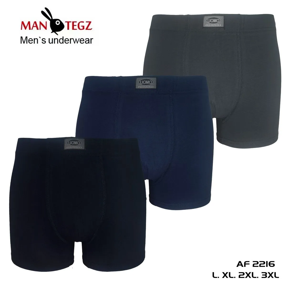 Bokserki męskie Man Tegz 3 szt L XL 2XL 3XL AF 2216