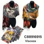 Szale damskie Viscocоза, wzór abstrakcyjny, 12 szt/op.