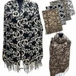 Szale damskie wzór kwiatowy bawełna-viscose