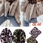 Szale damskie infinity print leopardowy brązowy/różowy