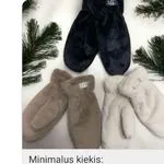 Rękawiczki damskie UGG beżowe i czarne z polaru