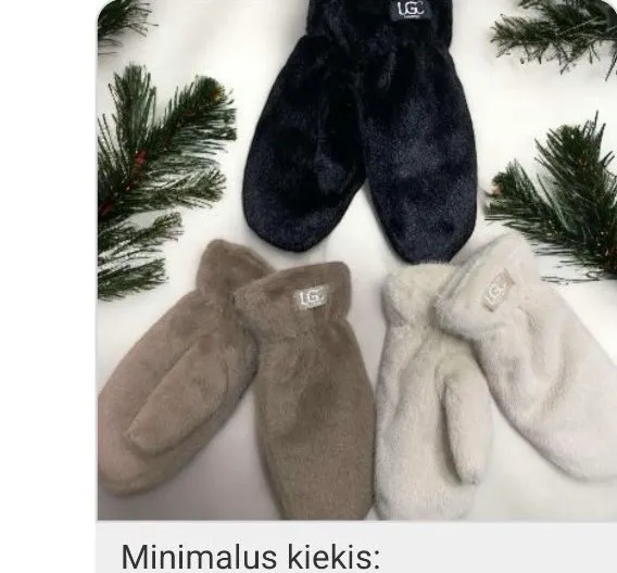 Rękawiczki damskie UGG beżowe i czarne z polaru