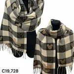 Szalik damski w kratę z motywem Myszki Minnie Viscosa Cashmere C19.728