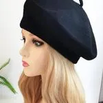 Czapka damska beanie beret czarna