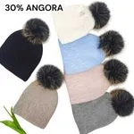 Czapki damskie beanie z pomponem