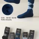 Skarpetki męskie frotte ASP-13 rozmiar 39-46 granatowe w kratę