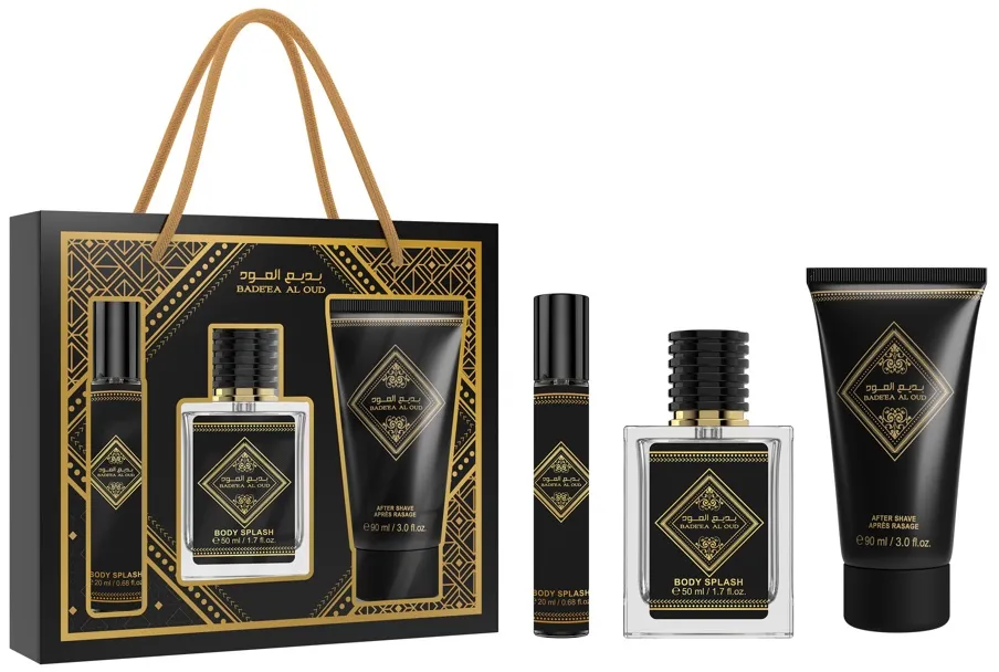 Komplet prezentowy Rasasi La Yuqawam Black 100ml + 15ml + Body Splash