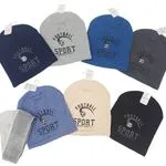 Czapki dziecięce beanie z nadrukiem Football Sport, mix kolorów