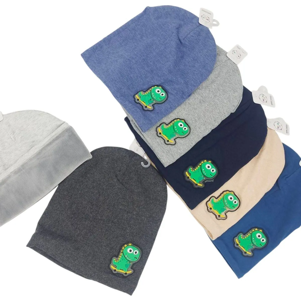 Czapki dziecięce beanie z dinozaurem, 6 kolorów