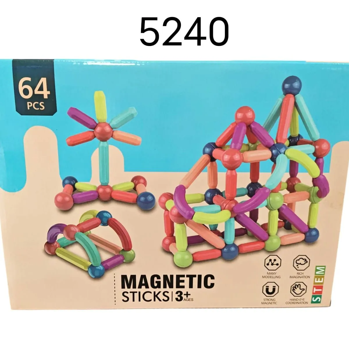 Zabawki Magnetyczne Sticks 64PCS 5240