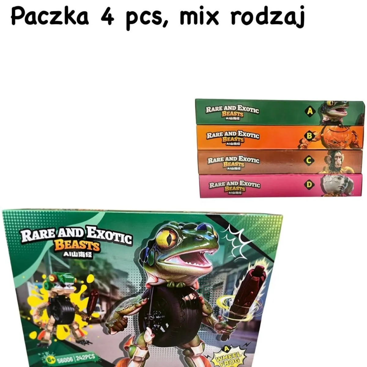 Klocki Brainroot Rare and Exotic Beasts Paczka 4 szt mix rodzajów