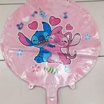 Balon foliowy Stitch i Angel różowy 50 szt