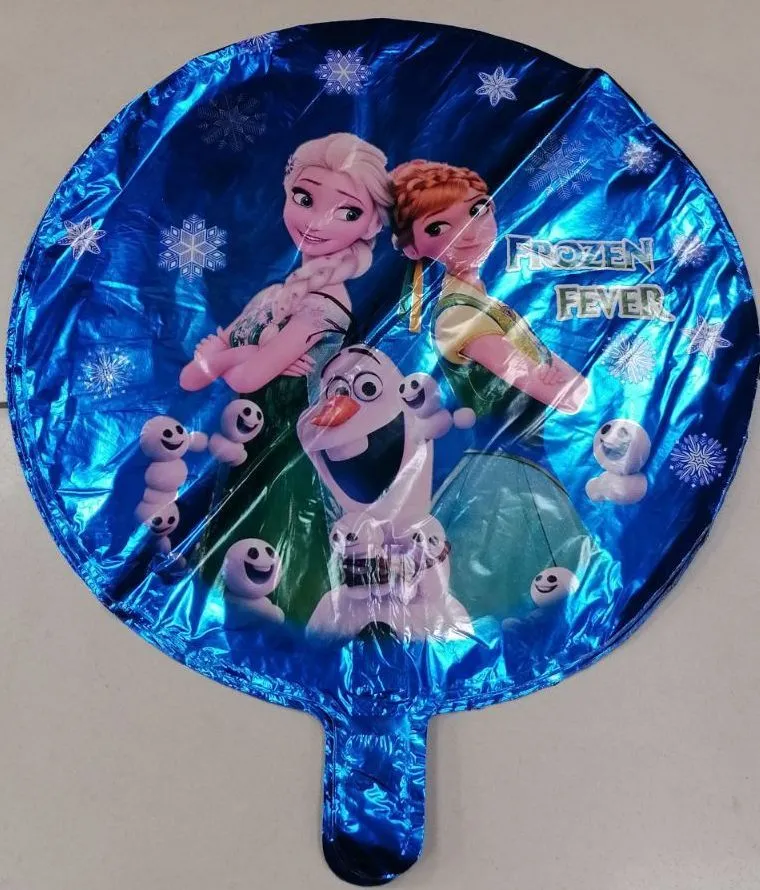 Balon foliowy Frozen Fever z postaciami, niebieski