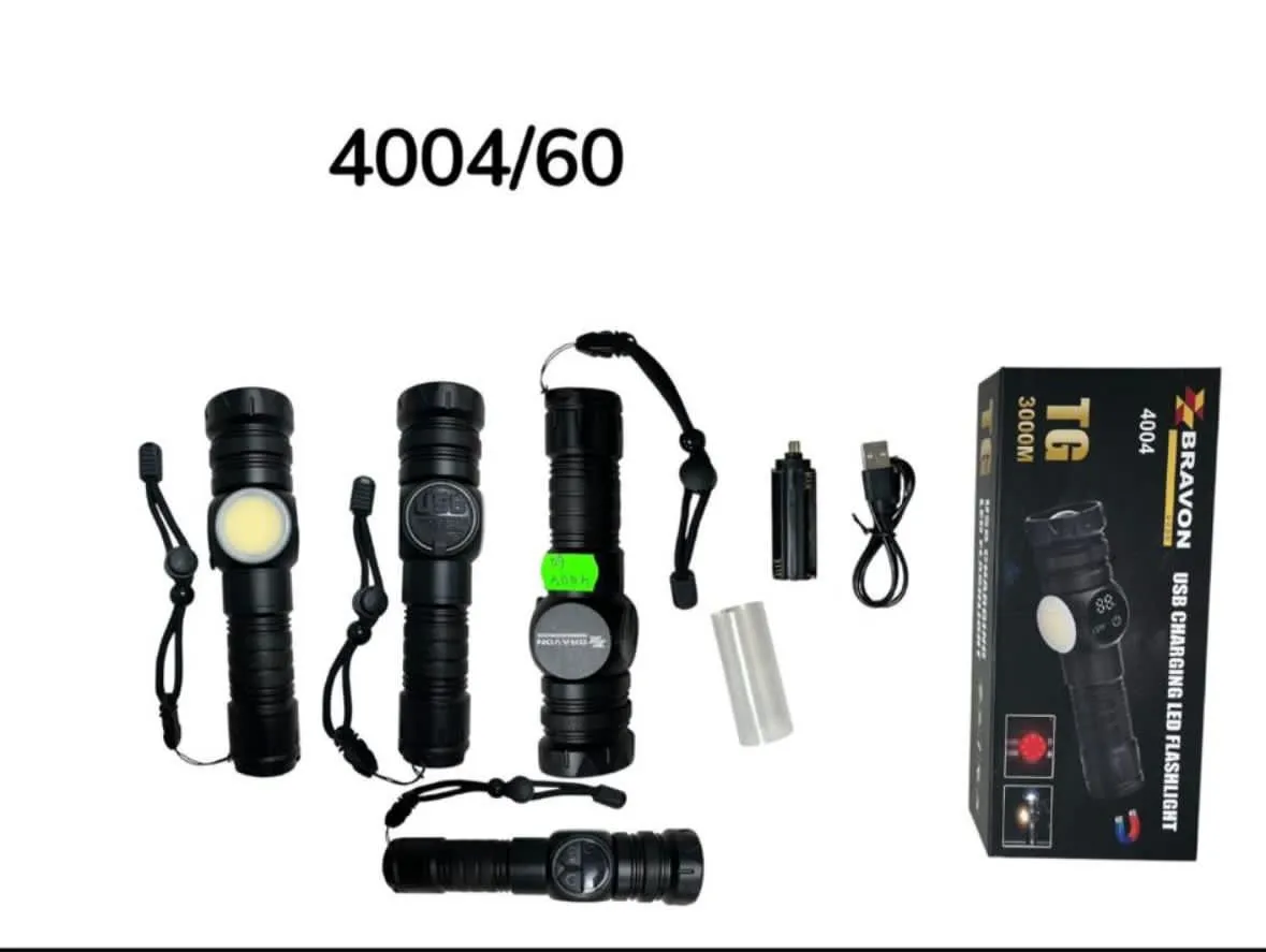 Latarka Bravon TG 4000/60 LED USB czarna