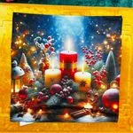 Poszewki 40x40 cm Bożonarodzeniowe z motywem świec