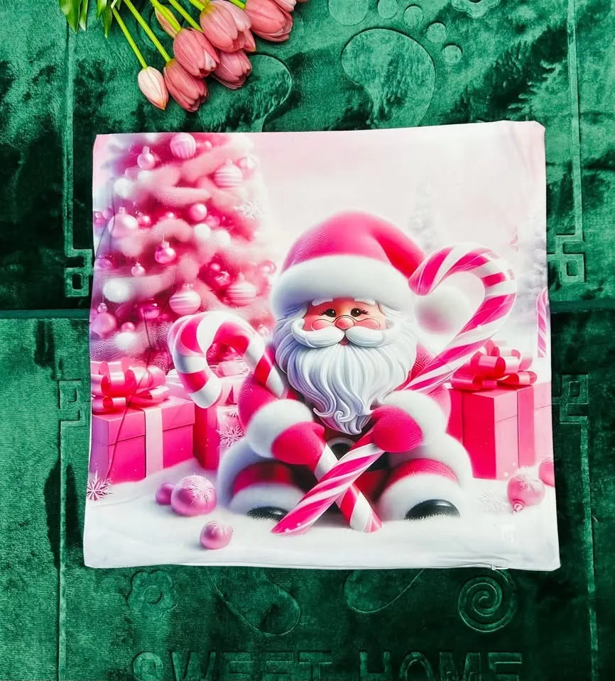 Poszewki 40x40 cm świąteczne z Mikołajem