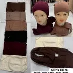 Komplet damski czapka + szalik 70% akryl 30% wełna
