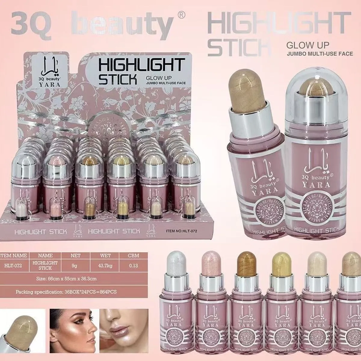 3Q Beauty Yara Highlight Stick Jumbo Multi Use