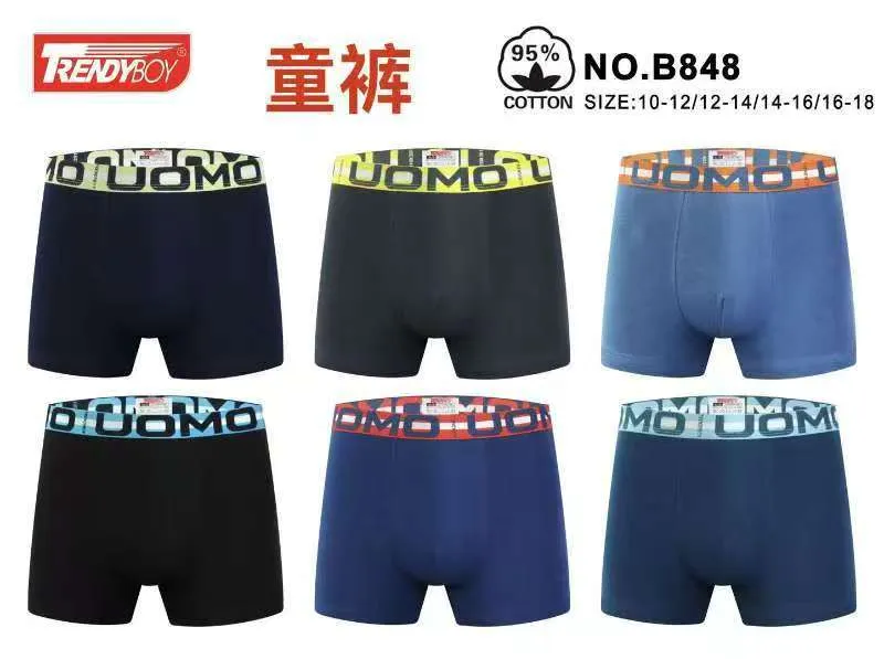 Bokserki męskie Trendy Boy 6 szt. rozmiary 10-18 czarny/niebieski