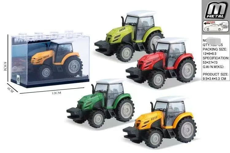 Zabawki Metalowy Traktor 12cm 4szt
