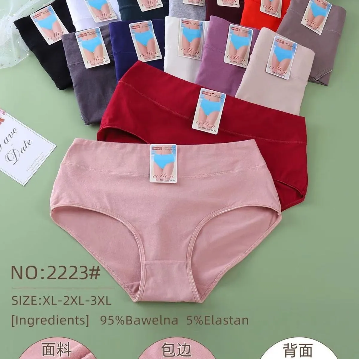 Majtki damskie XL-XXL-3XL 95% bawełna 5% elastan NO:223