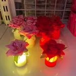 Lampka nocna LED w kształcie róży różowa/czerwona