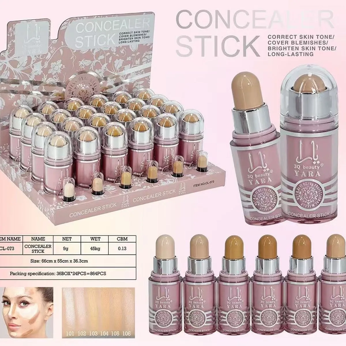 Korektor w Sztyfcie do Twarzy Yara Bara Concealer Stick