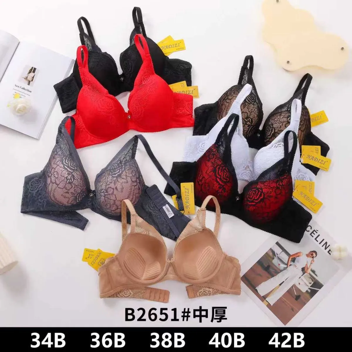 Biustonosz damski push-up B2651, rozmiary 34B-42B