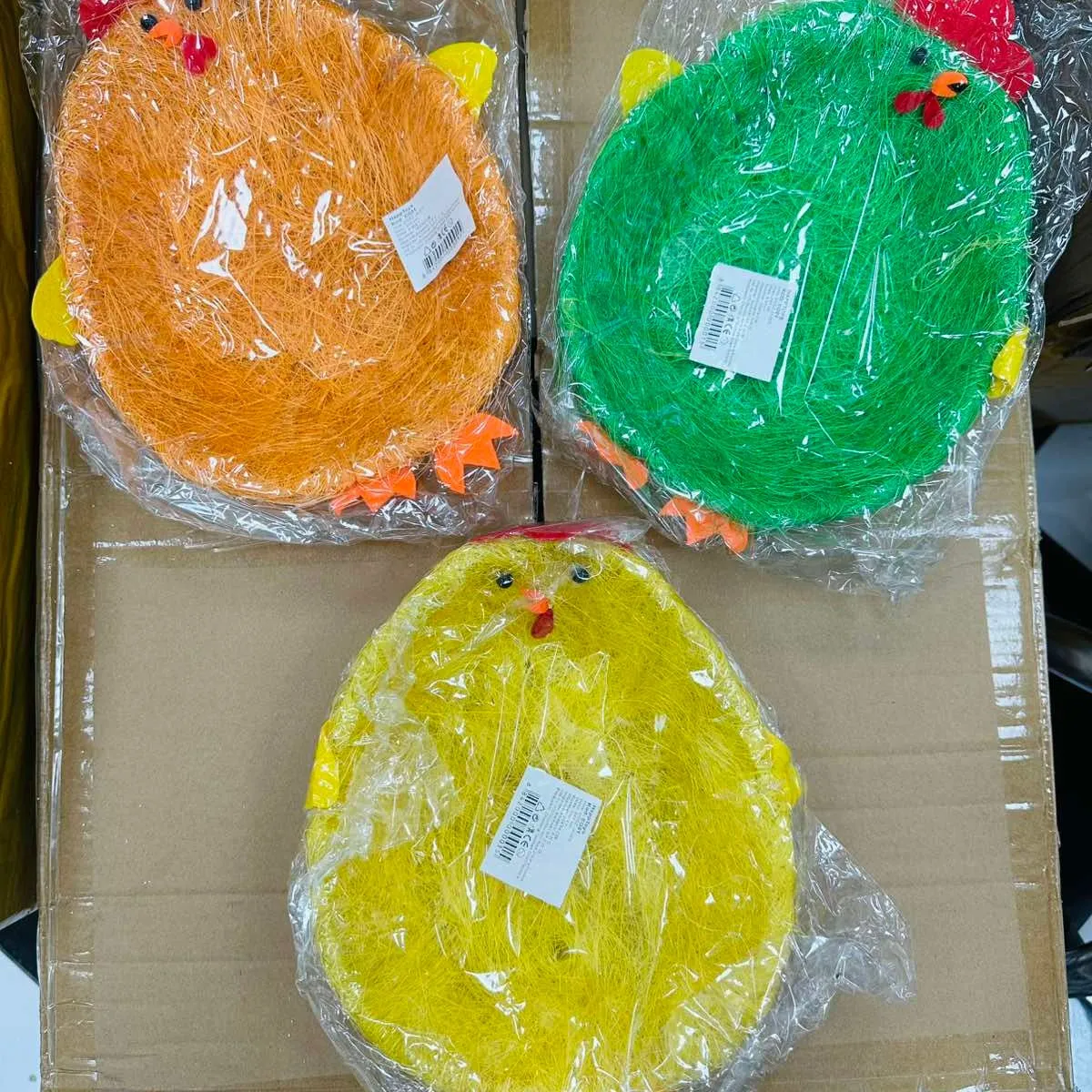 Ozdoby Wielkanocne Koszyczki Kurczaki 36x14cm