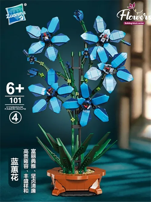 Zestaw klocków LEGO Flowers Niebieskie kwiaty 101 elementów