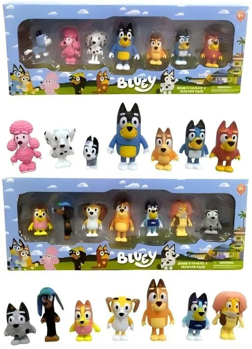 Zabawki Figurki Bluey 7PCS Zestaw figurek psów