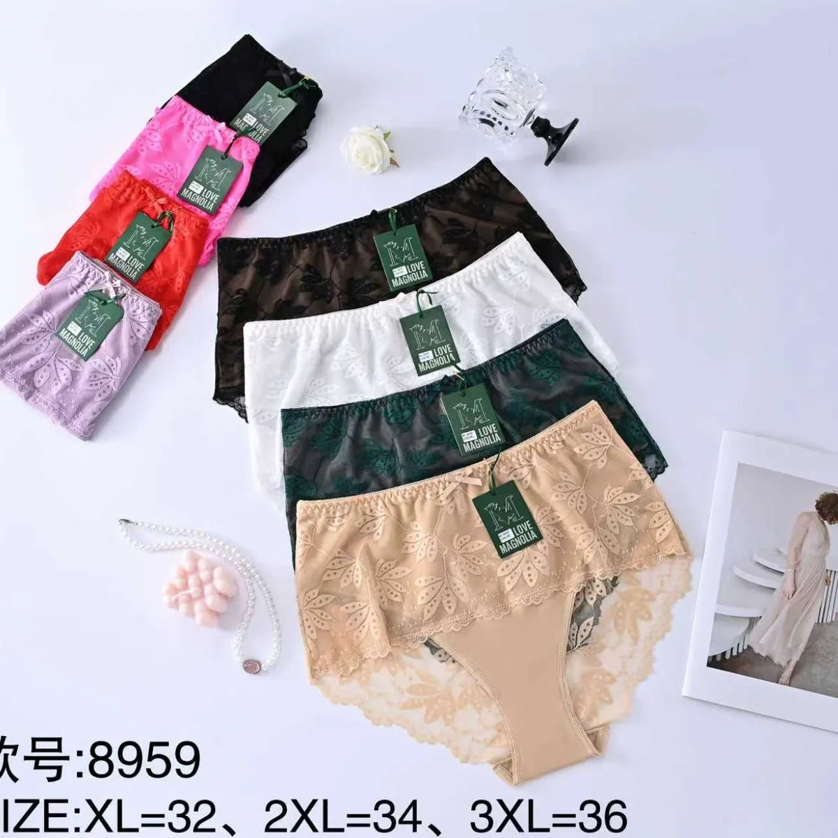 Majtki damskie XL-32, 2XL-34, 3XL-36, zestaw wielokolorowy
