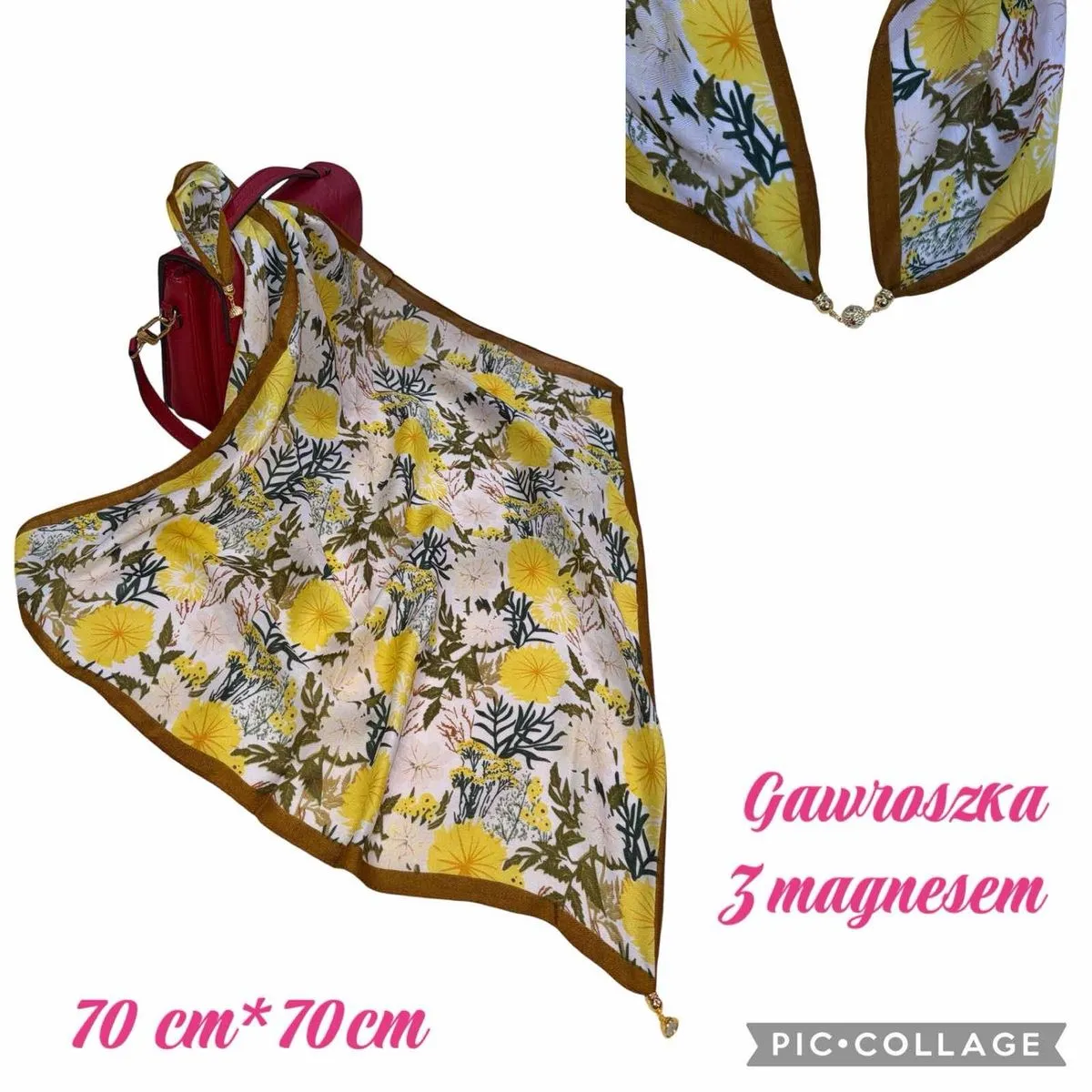 Chusta Damska Kwiatowa 70 cm x 70 cm Gavrroszka