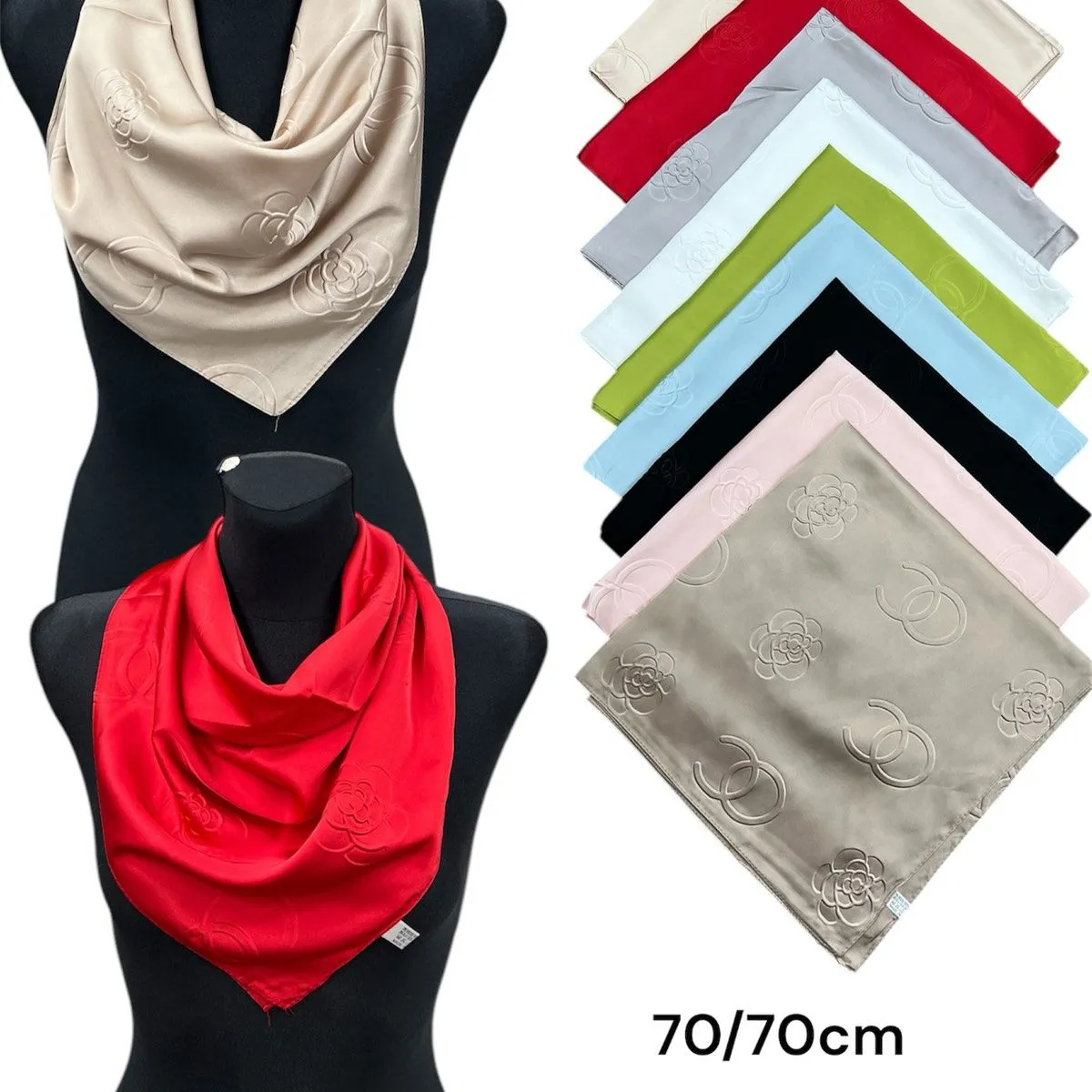 Chusta Damska 70/70cm 30% jedwab, 70% wiskoza C008507