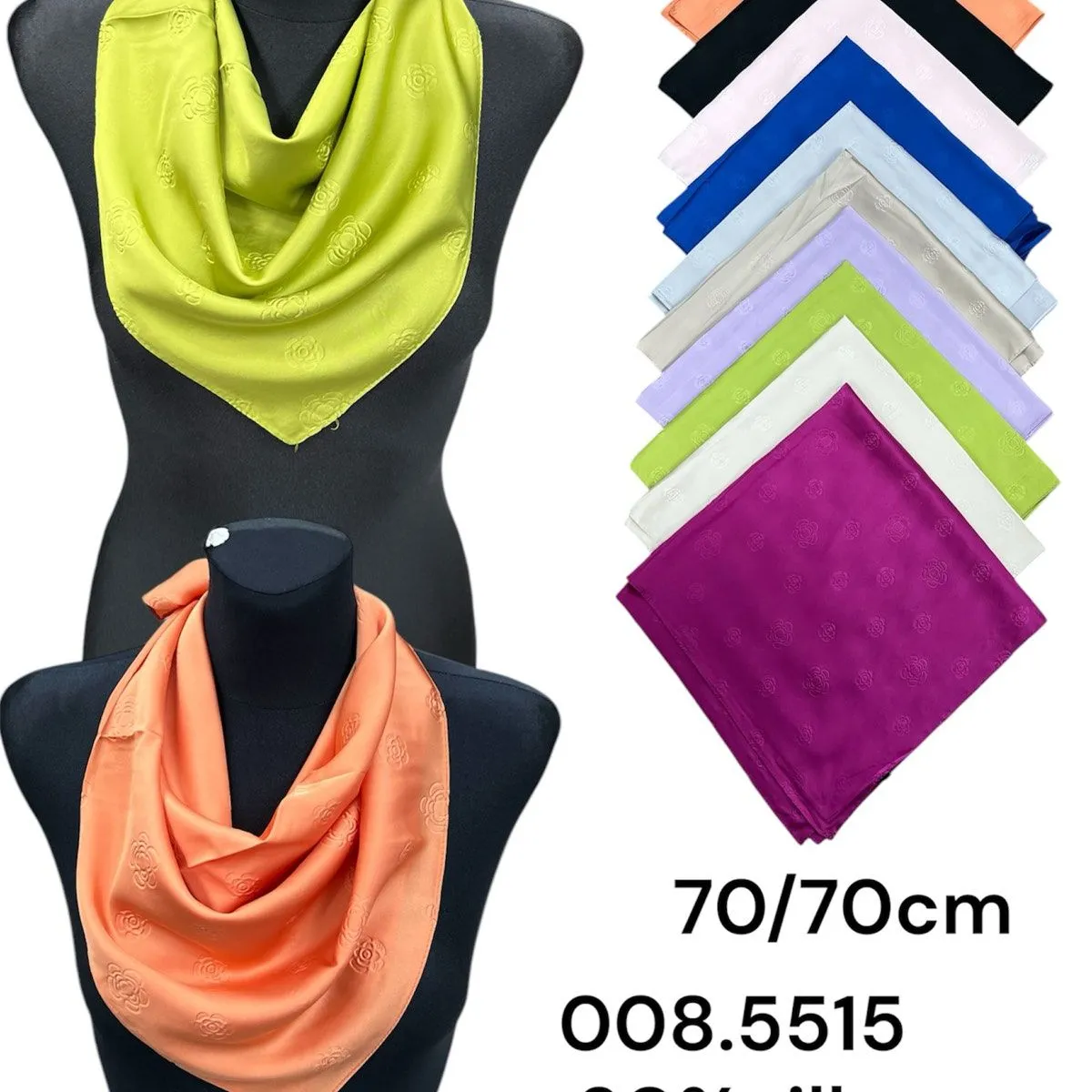 Chusta Damska 70/70cm 70% wiskoza 30% jedwab