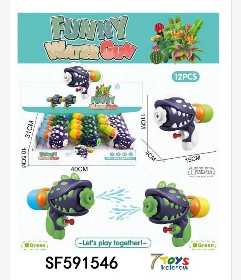 Pistolety wodne Funny Water Gun granatowo-zielone 15 cm