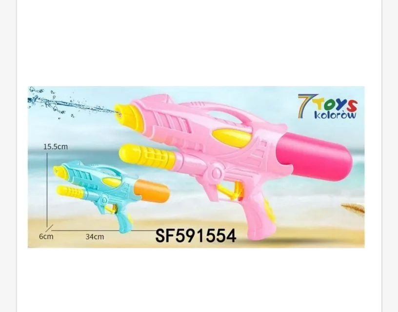 Pistolety na wodę SF59154 różowy i turkusowy 34cm 15cm