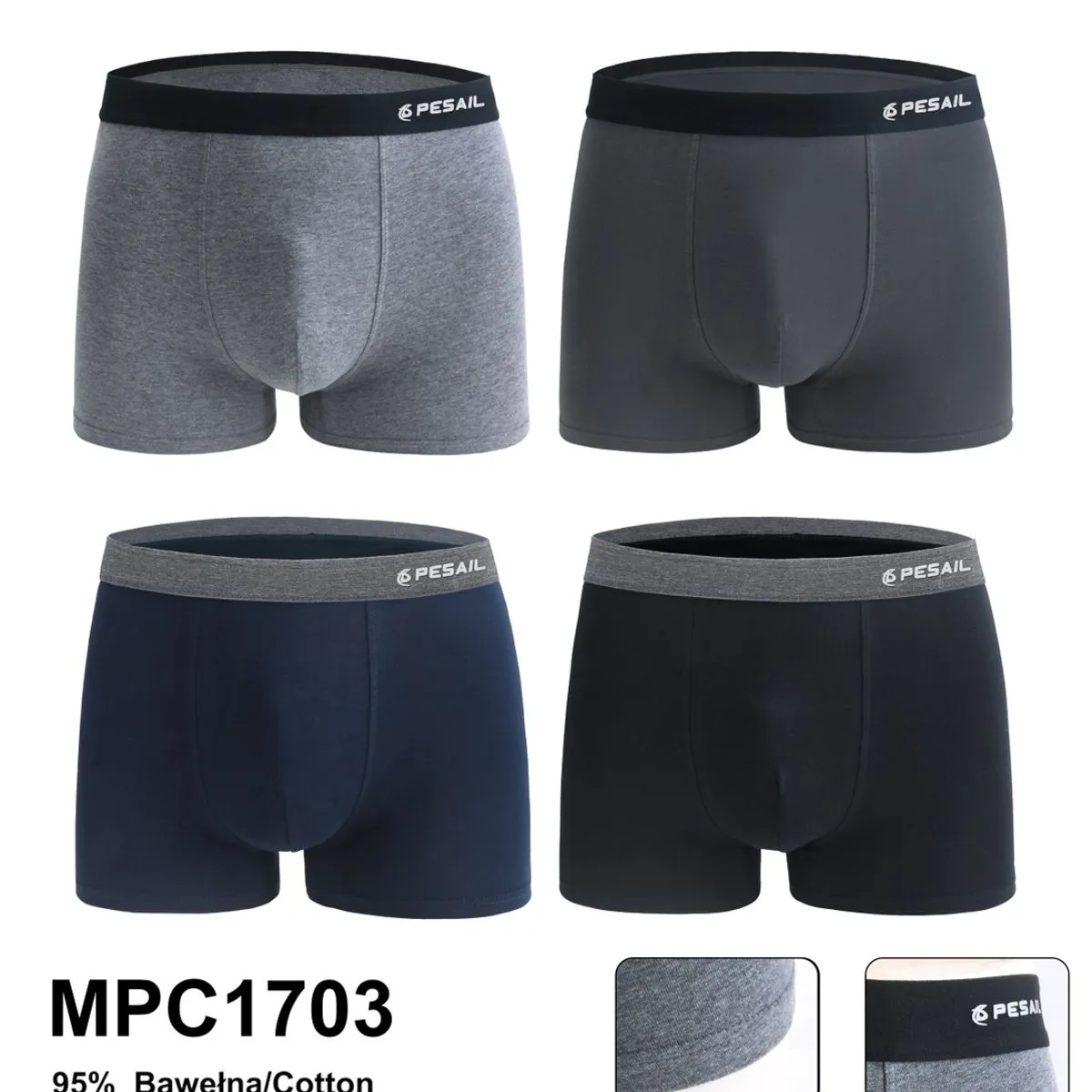 Bokserki męskie PESAİL 95% bawełna M-L-XL-XXL-XXXL