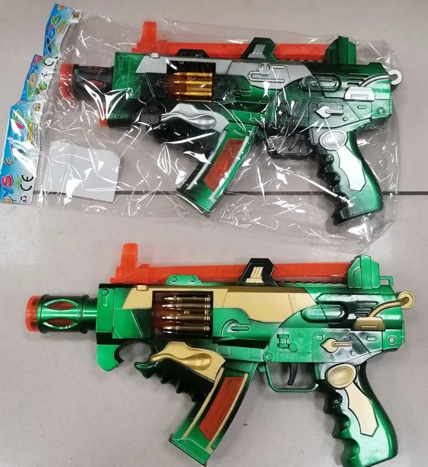 Pistolety dla Dzieci Automat Zielony Metalik 12 szt.