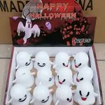 Dekoracja LED Halloween Duszki Białe 12 szt. - Figurki Świecące