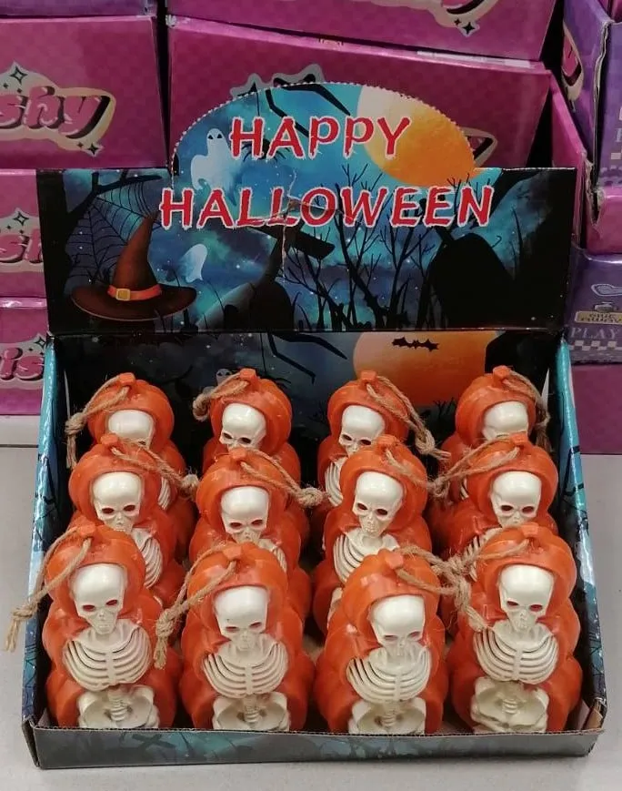 Dekoracja LED Halloween Szkielet w Pomarańczowej Szacie 12 szt.