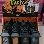 Dekoracja LED Halloween - Lampiony z motywami, zestaw 12 szt.