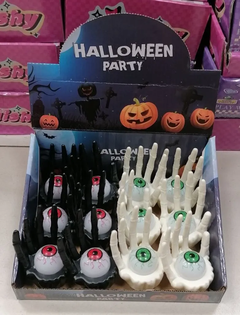 Dekoracja LED Halloween - Ręka Szkieletora z Okiem, 12 szt.