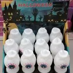 Dekoracja LED Halloween Świeczka Gałka Oczna 12 szt.