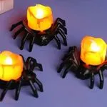 Dekoracja LED Halloween Pająk Świeczka Tealight 12szt