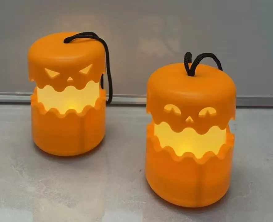 Dekoracja LED Halloween lampion dynia pomarańczowy 12szt