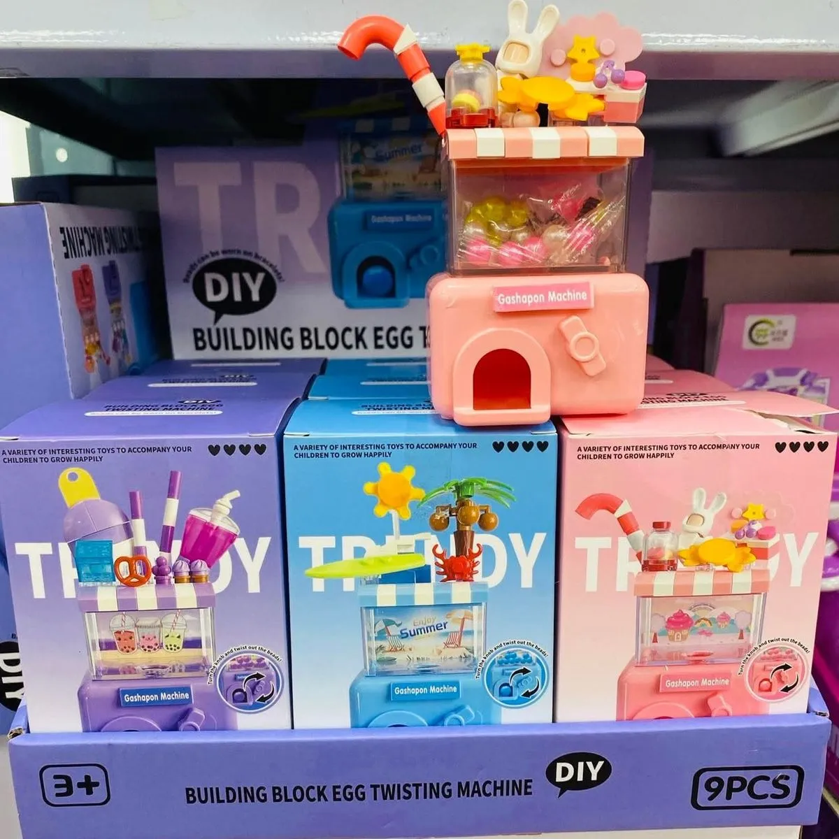 Zabawki Building Block Egg Machine DIY Gashapon 9 szt.
